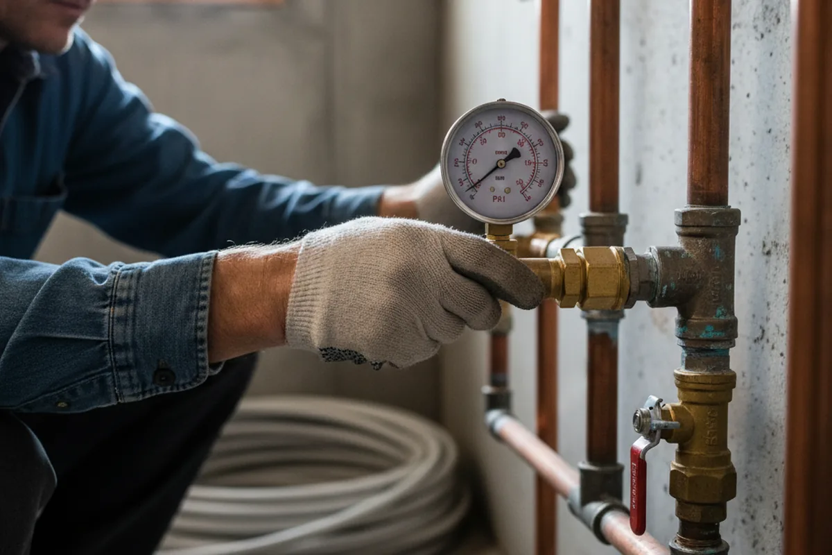Pressure testing a repaired line during Water Line Repair in Bronxville